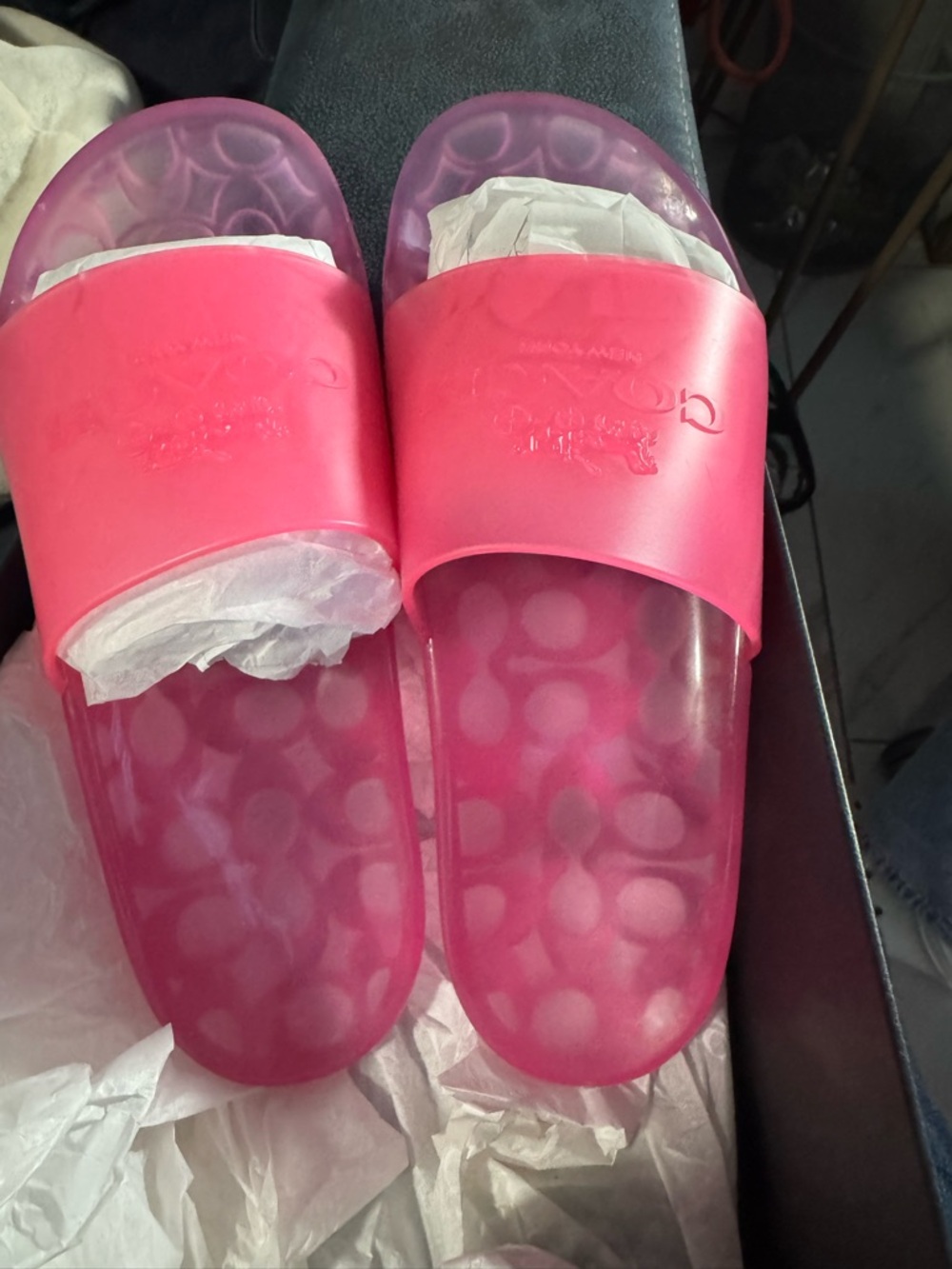 Coach Hot Pink slides